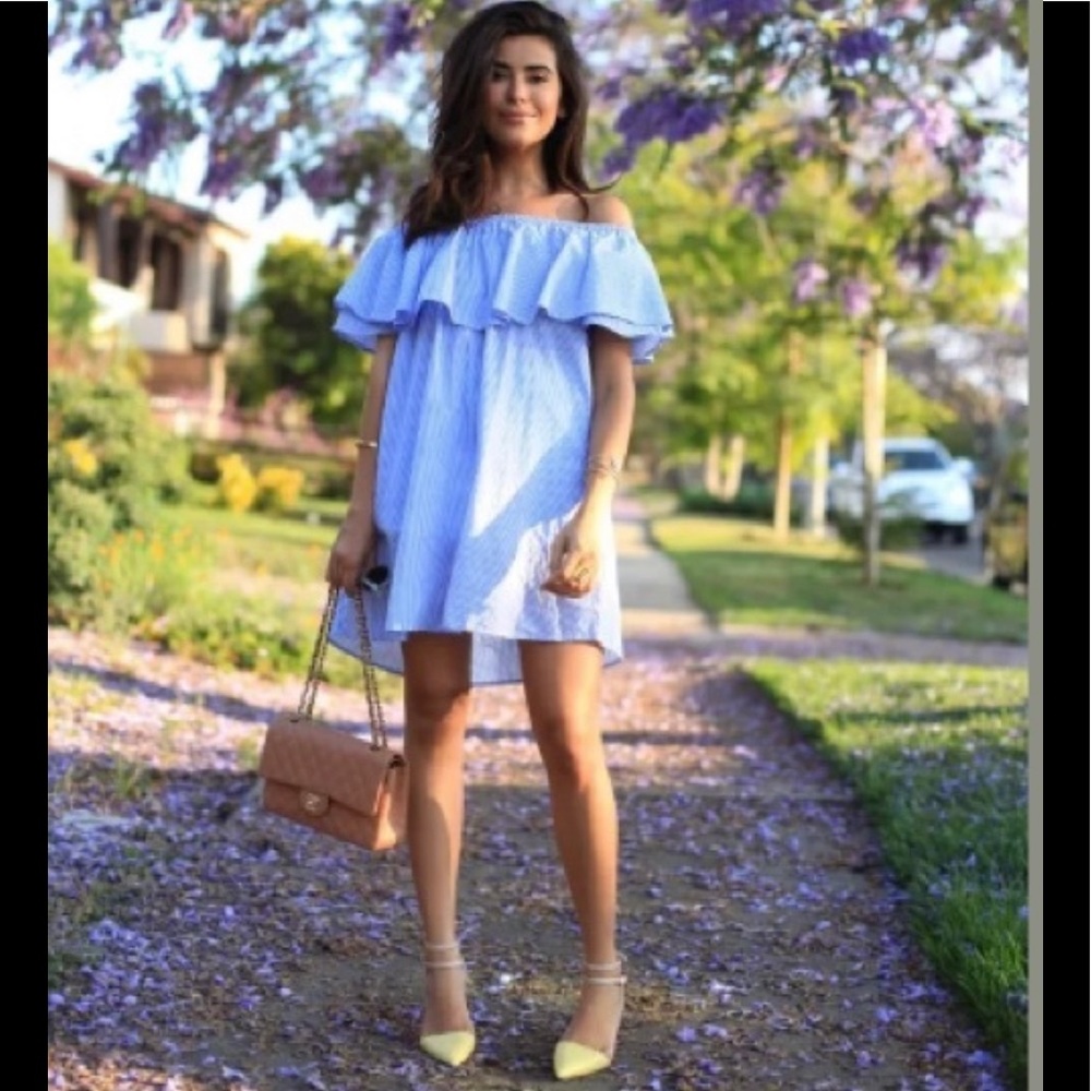 Zara off shoulder striped mini dress